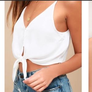 Free People Two Tie for you Brami top crop ivory